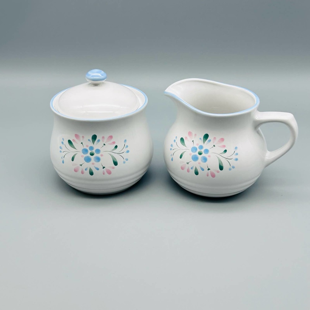 Fascino By Yamaka Stoneware Creamer and Covered Sugar Bowl Set
